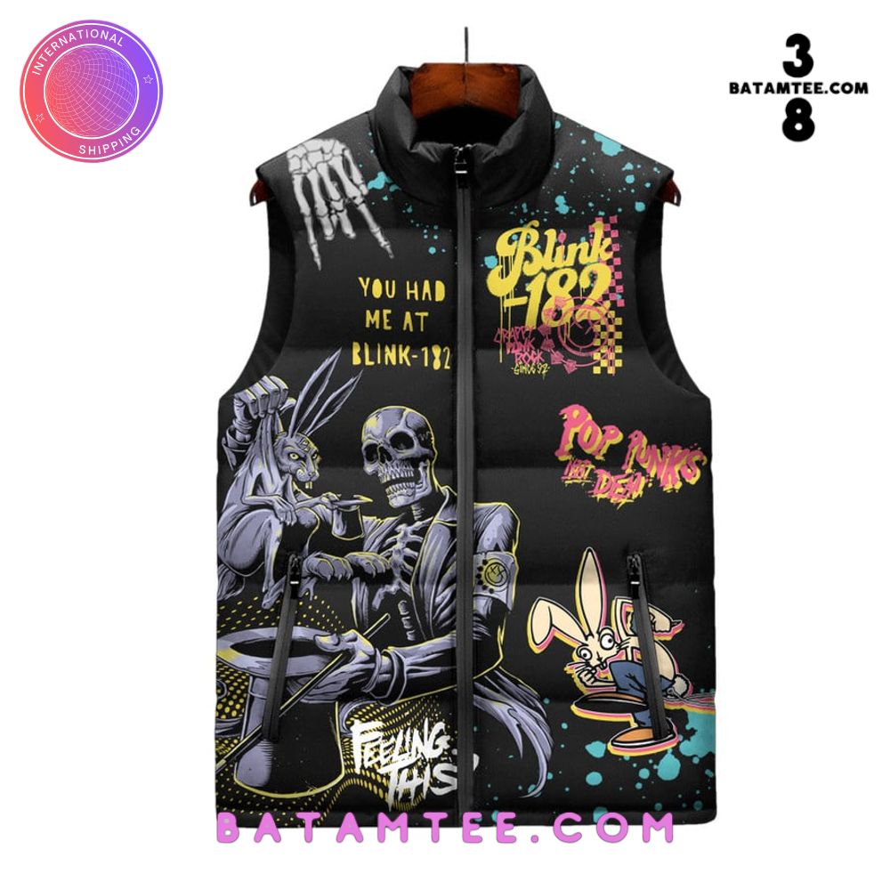 Blink-182 Pop Punks Sleeveless Puffer Jacket's Overview - Batamtee Shop - Threads & Totes: Your Style Destination