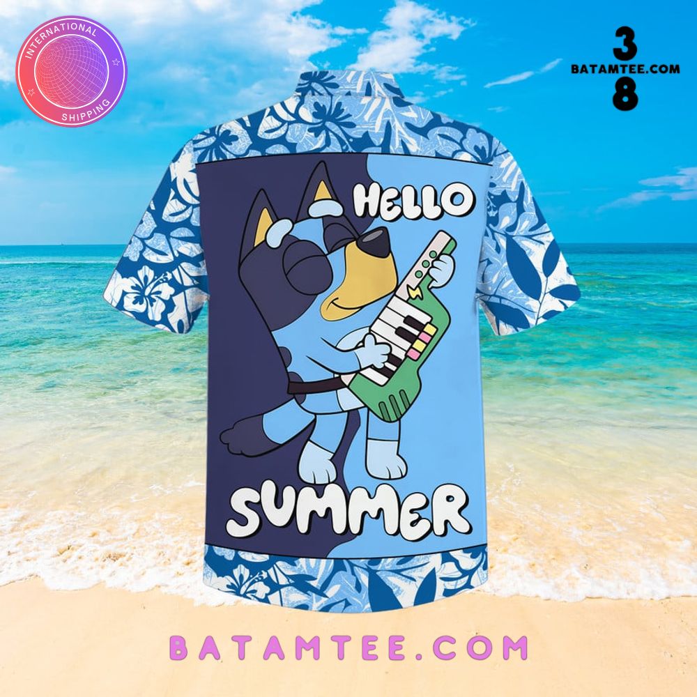 Bluey Hello Summer Hawaiian Shirt's Overview - Batamtee Shop - Threads & Totes: Your Style Destination