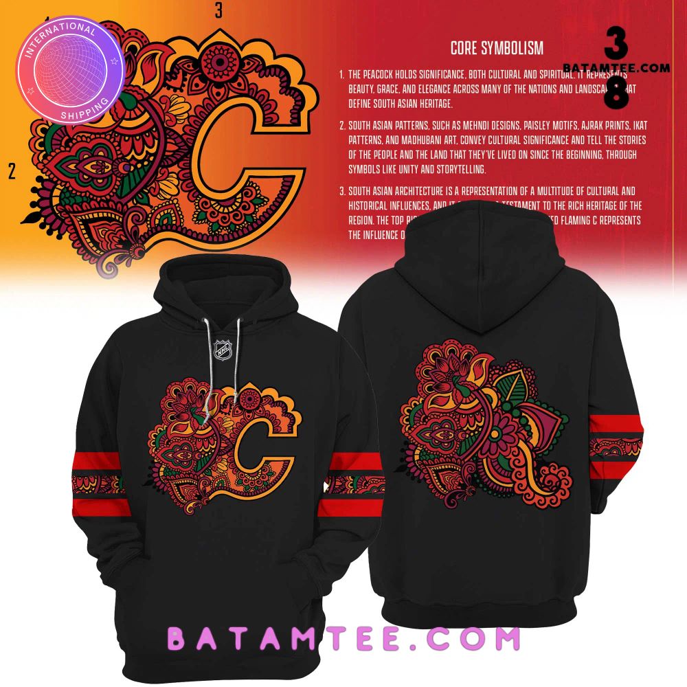 Calgary Flames NHL “South Asian Celebration Logo” Black Hoodie's Overview - Batamtee Shop - Threads & Totes: Your Style Destination