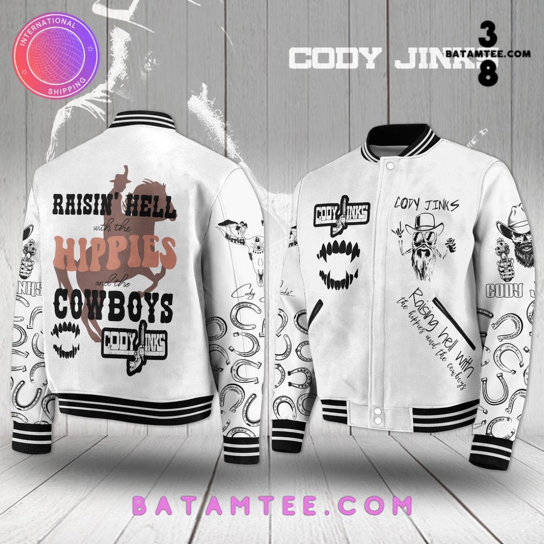 Cody Jinks Raisin Hell Hippies Cowboys Baseball Jacket's Overview - Batamtee Shop - Threads & Totes: Your Style Destination