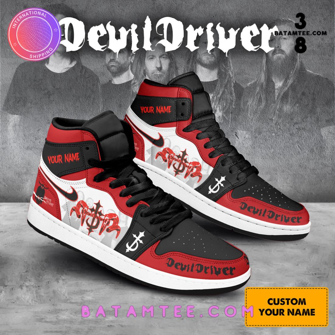 Devil Driver Custom Name Air Jordan 1 Sneaker's Overview - Batamtee Shop - Threads & Totes: Your Style Destination