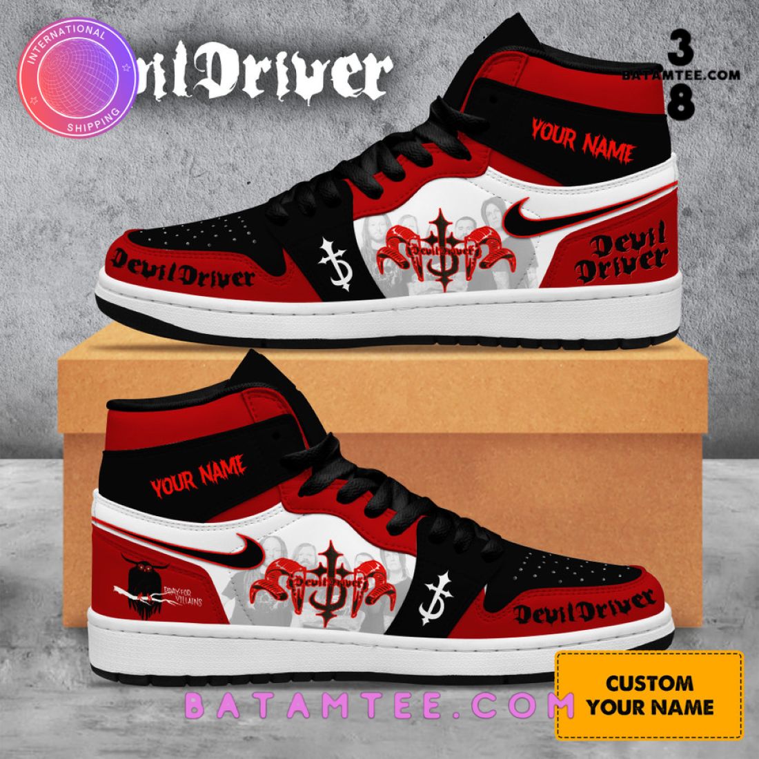 Devil Driver Custom Name Air Jordan 1 Sneaker's Overview - Batamtee Shop - Threads & Totes: Your Style Destination