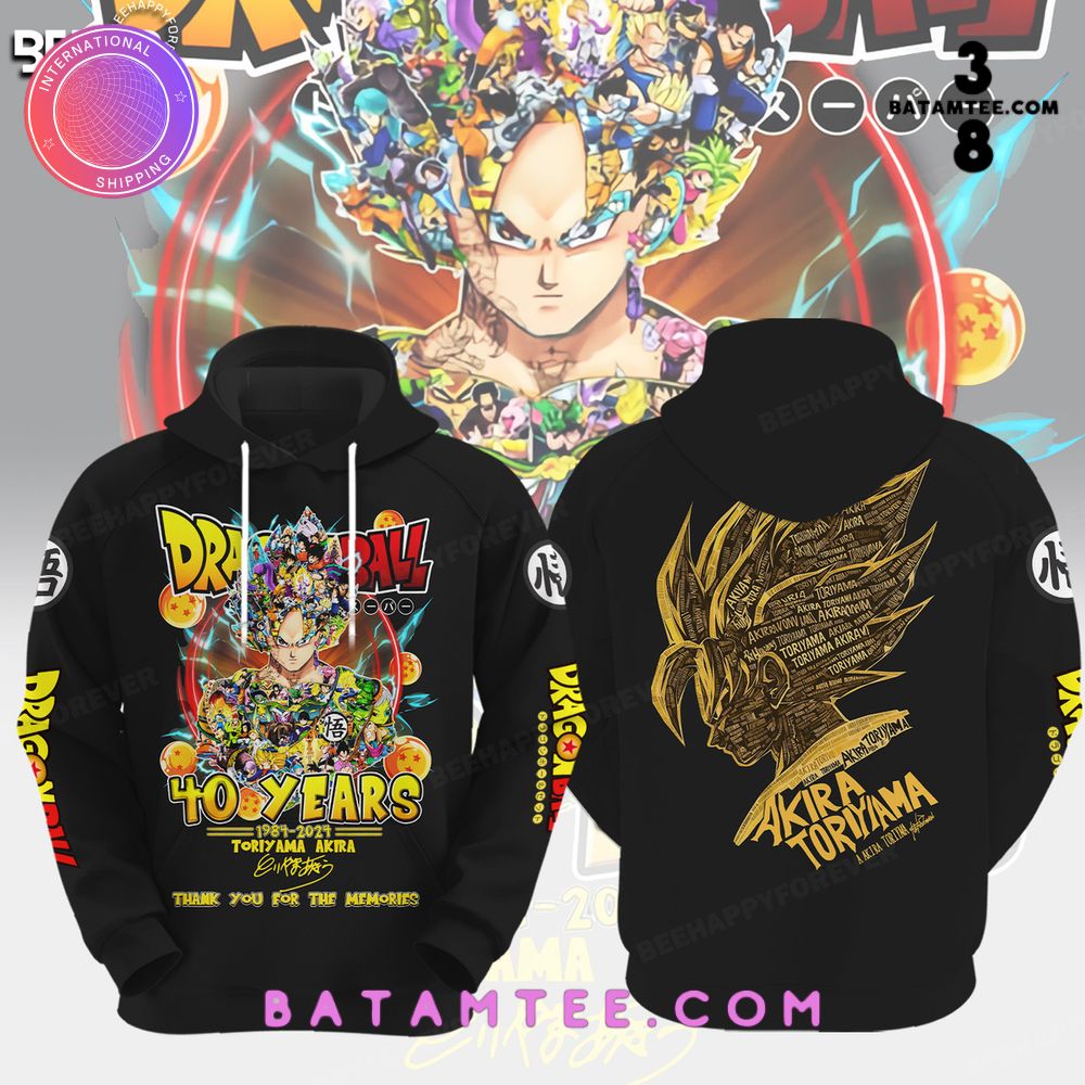 Dragon Ball 40 Years Thank You For The Memories Black Hoodie's Overview - Batamtee Shop - Threads & Totes: Your Style Destination