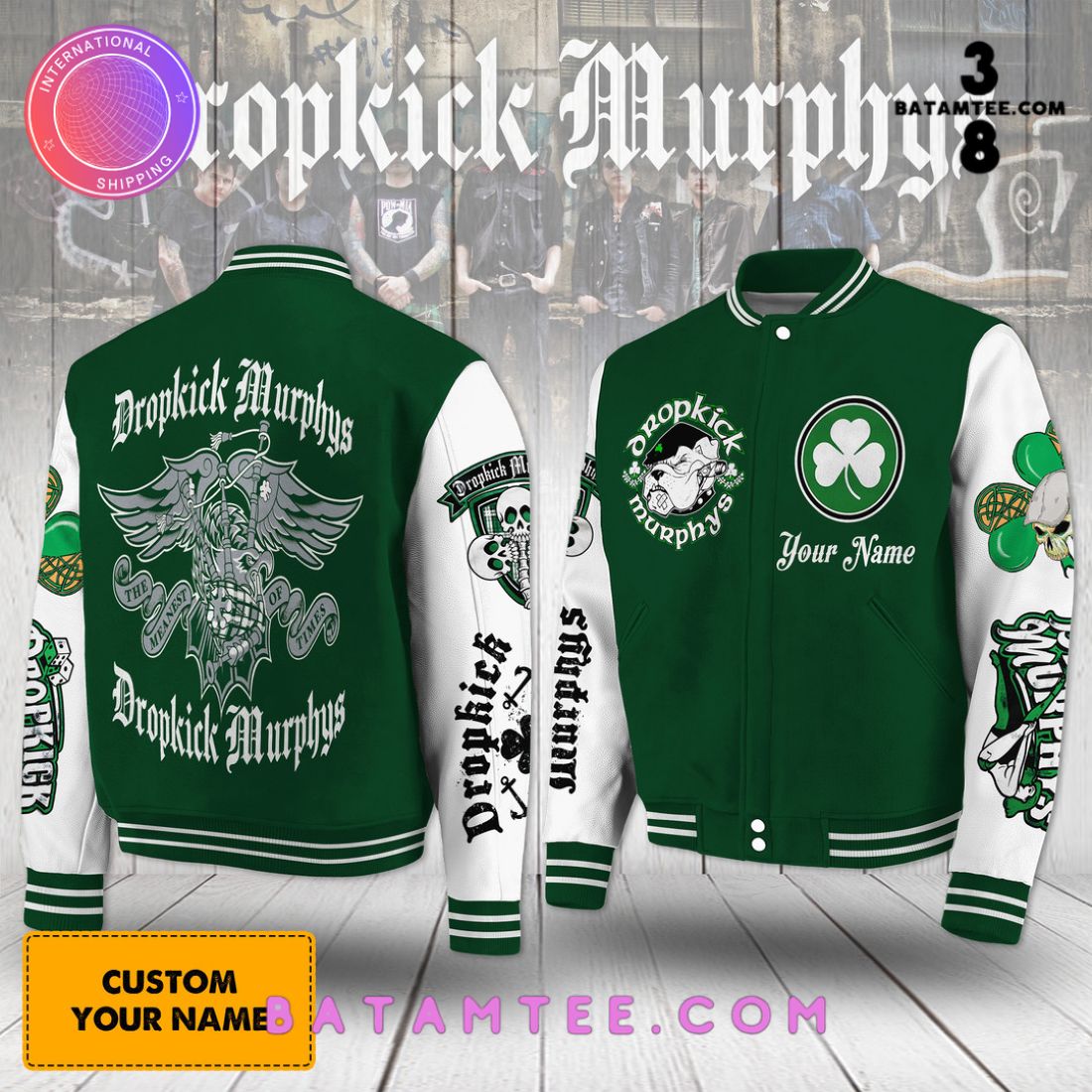 Dropkick Murphys Custom Name Baseball Jacket's Overview - Batamtee Shop - Threads & Totes: Your Style Destination