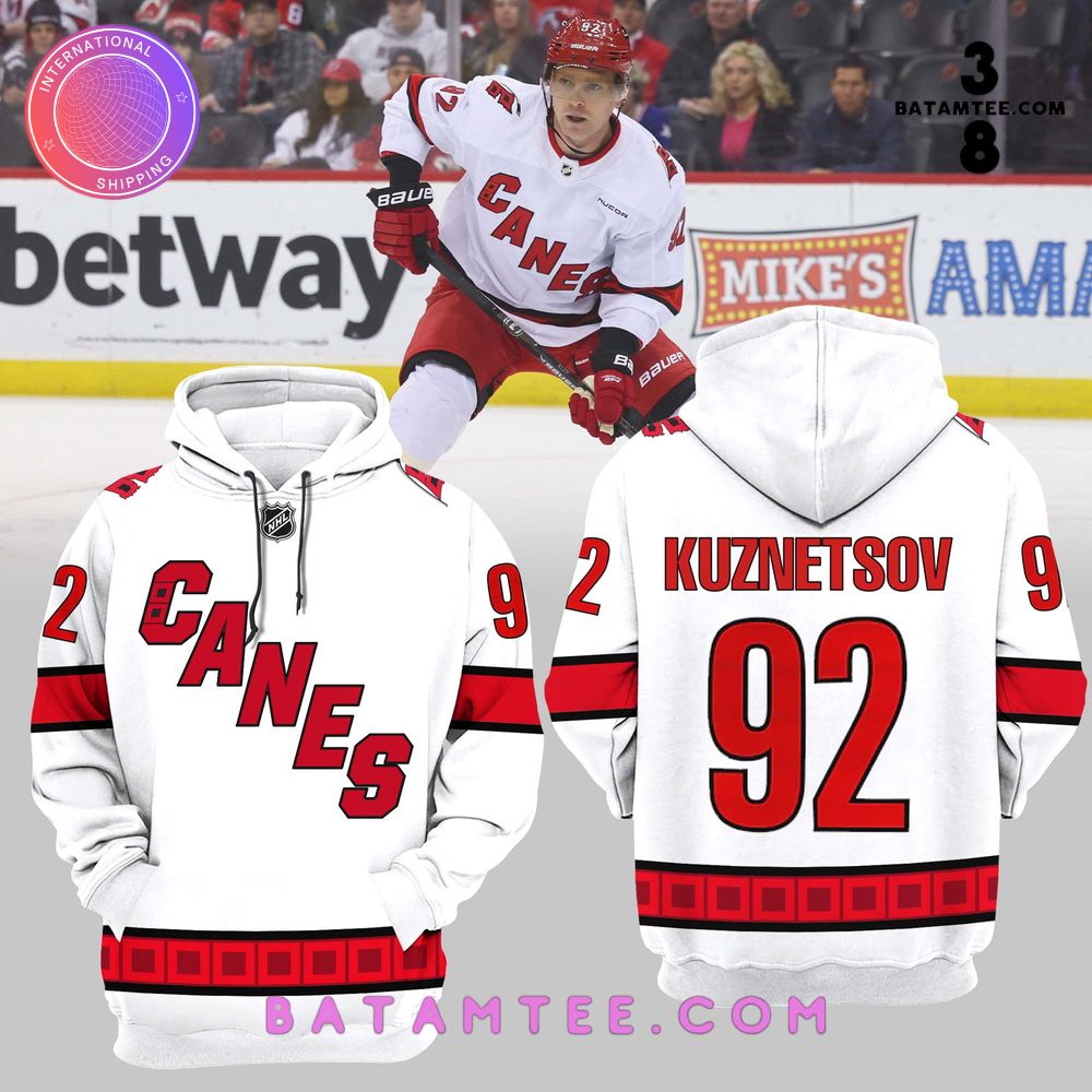 Evgeny Kuznetsov Carolina Hurricanes White Hoodie's Overview - Batamtee Shop - Threads & Totes: Your Style Destination