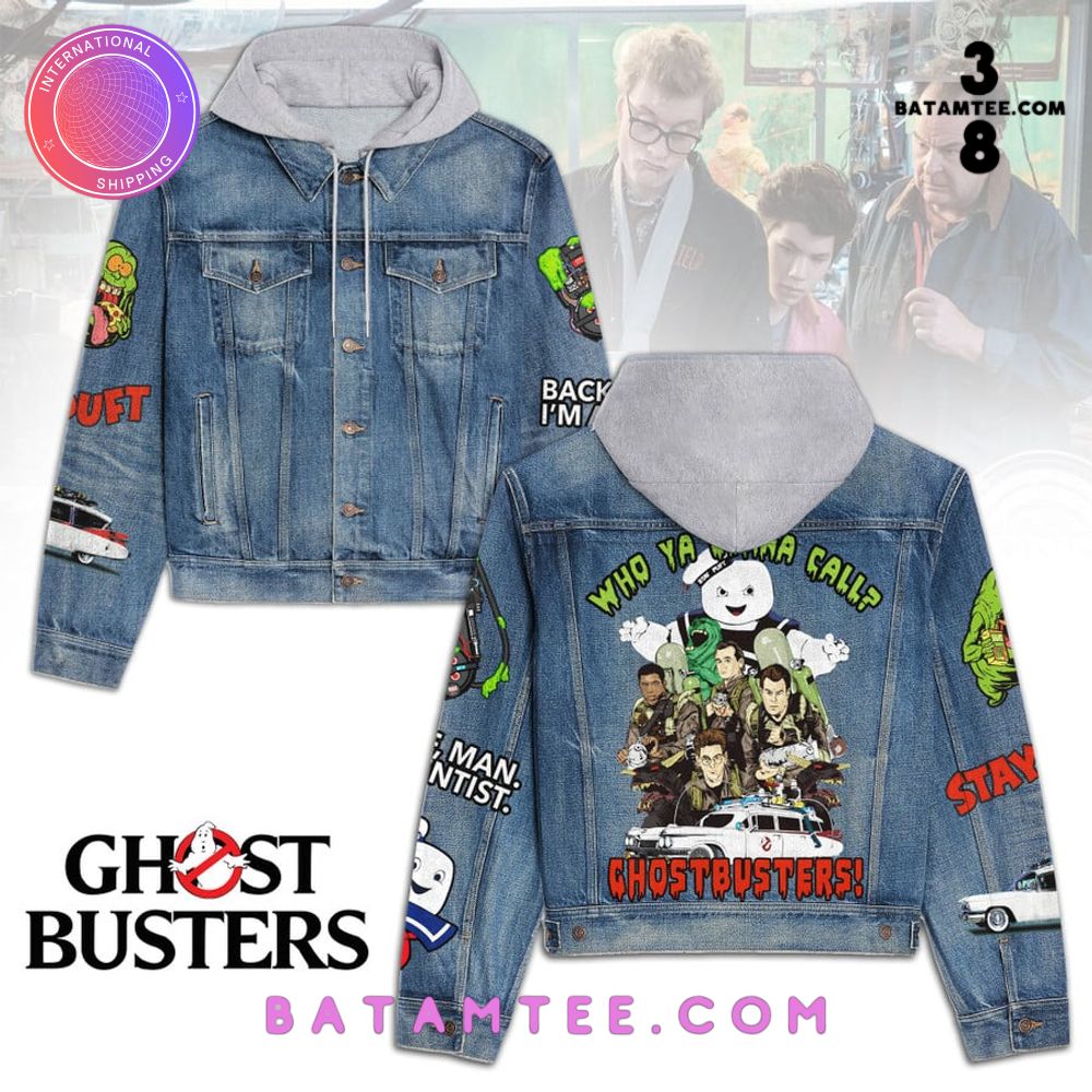 Ghostbuster Who Ya Gonna Call Hooded Denim Jacket's Overview - Batamtee Shop - Threads & Totes: Your Style Destination