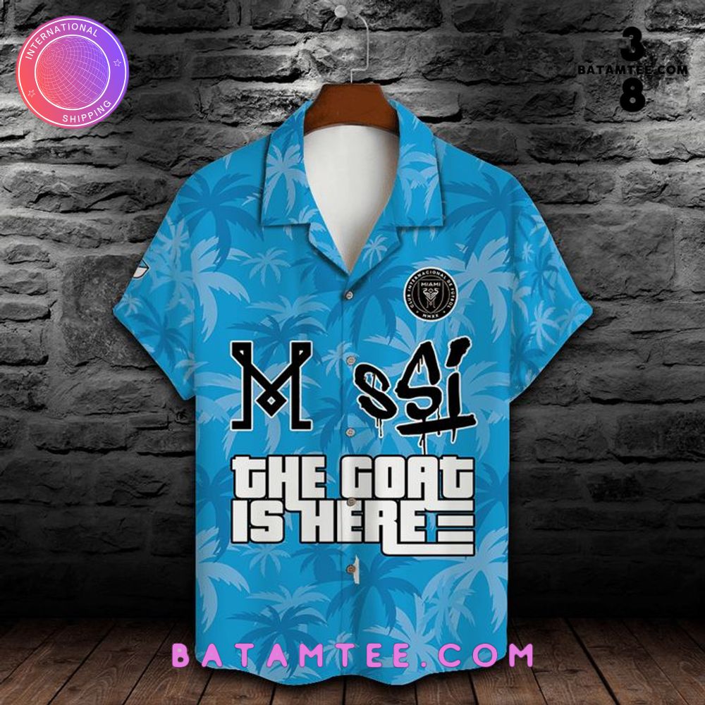 Inter Miami Leo Messi The GOAT Is Here Blue Hawaiian Shirt's Overview - Batamtee Shop - Threads & Totes: Your Style Destination