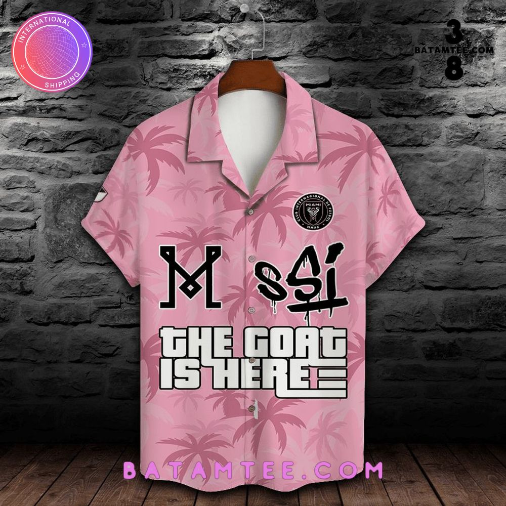 Inter Miami Leo Messi The GOAT Is Here Pink Hawaiian Shirt's Overview - Batamtee Shop - Threads & Totes: Your Style Destination