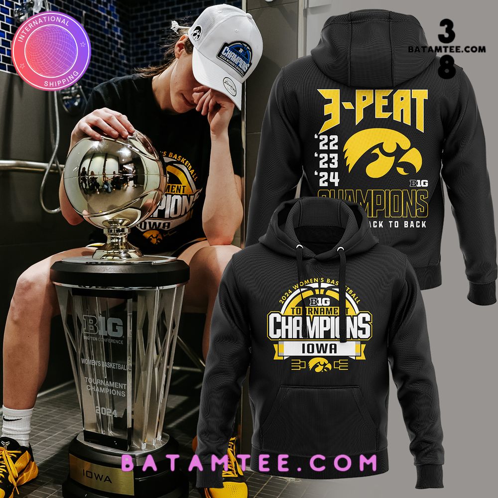 Iowa Hawkeye Women Basketball 2024 Championship 3 PEAT Black Hoodie's Overview - Batamtee Shop - Threads & Totes: Your Style Destination