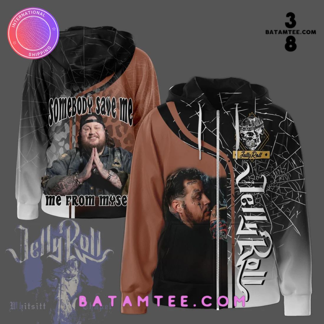 Jelly Roll Somebody Save Me Hoodie's Overview - Batamtee Shop - Threads & Totes: Your Style Destination