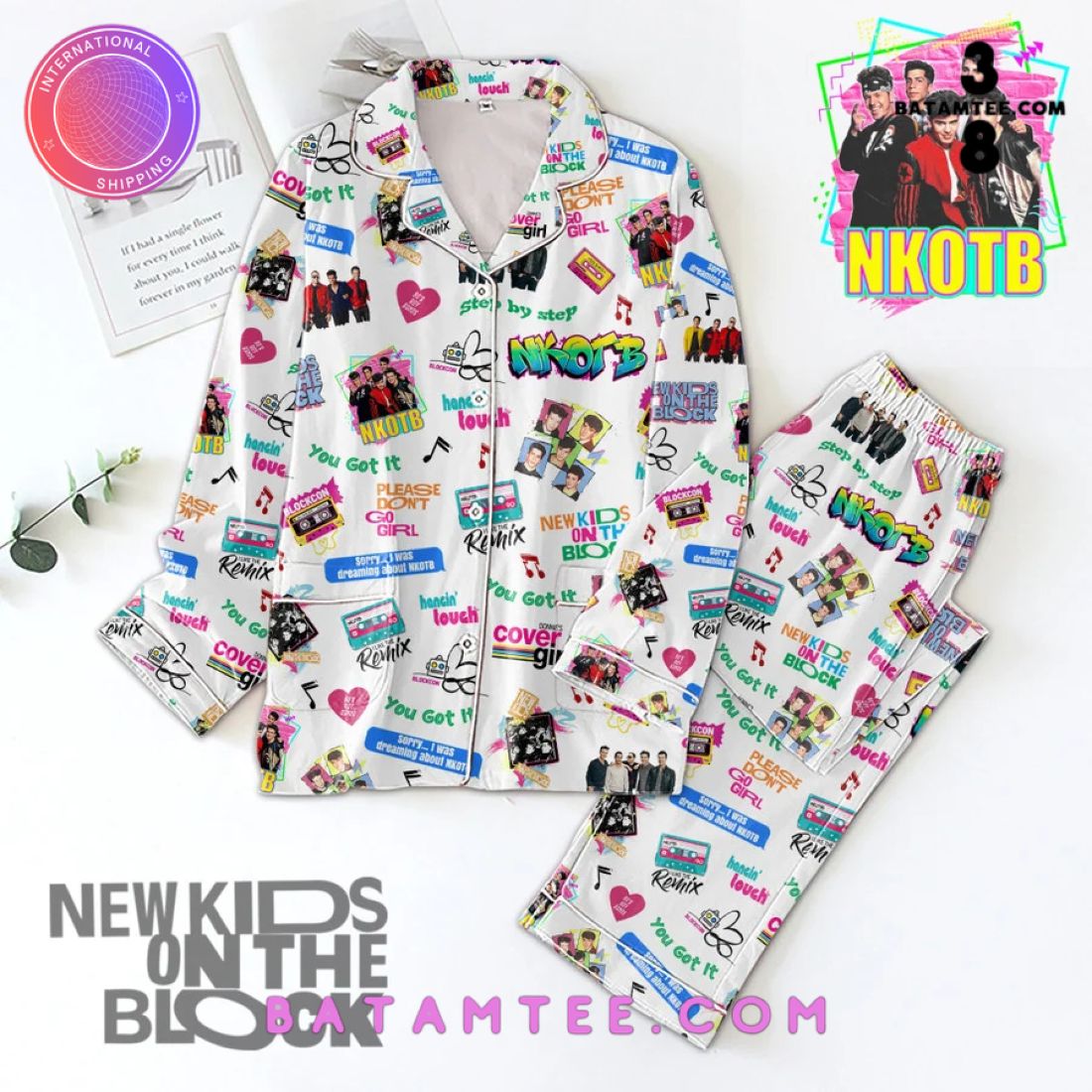 New Kids On the Block Button Down Pyjama Set's Overview - Batamtee Shop - Threads & Totes: Your Style Destination