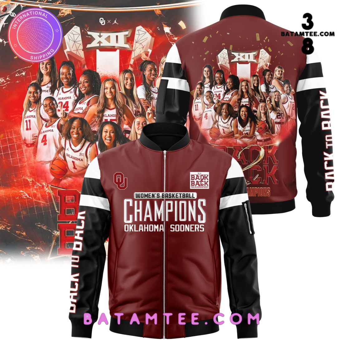 Okalahoma Women Basketball Big 12 Champions Bomber Jacket's Overview - Batamtee Shop - Threads & Totes: Your Style Destination