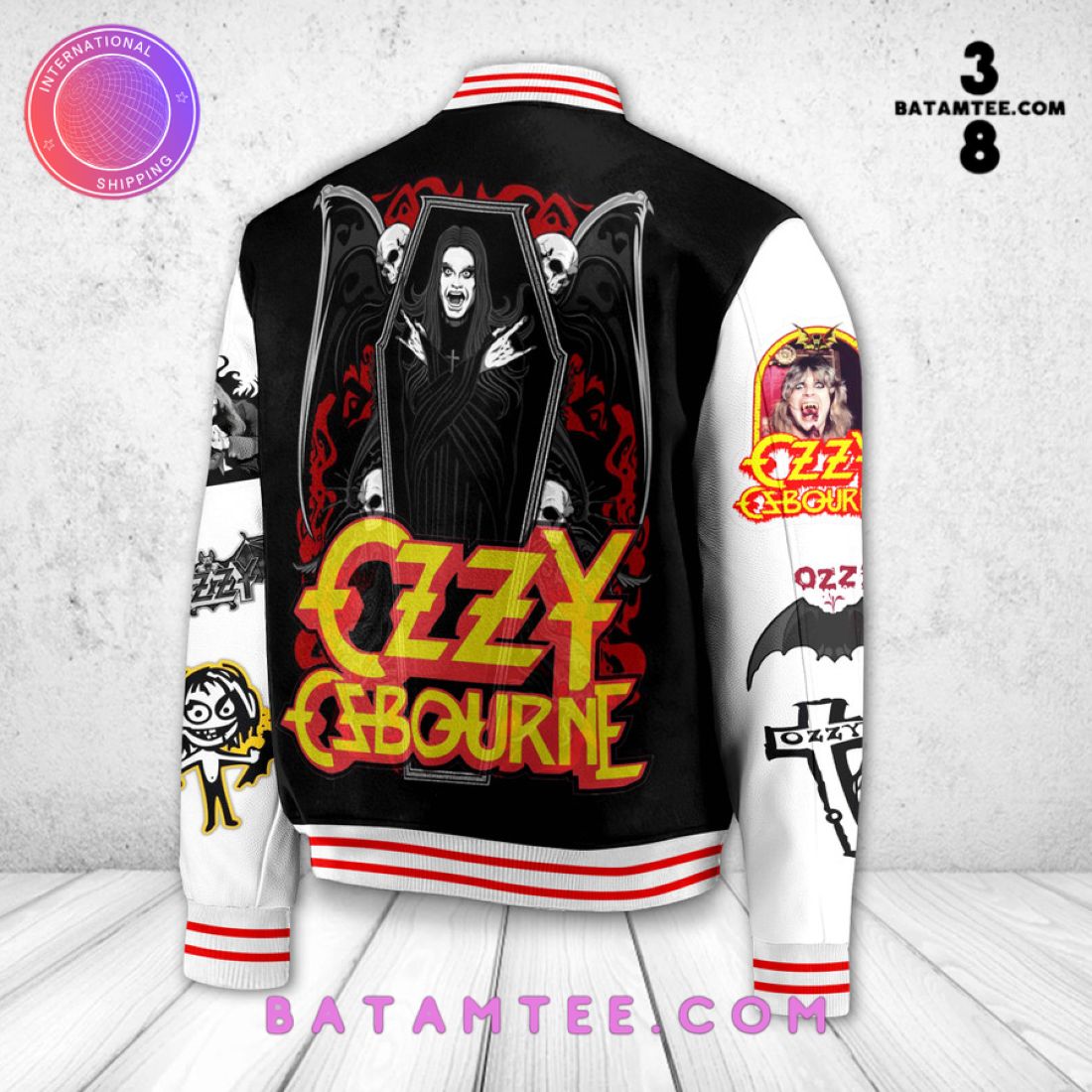 Ozzy Osbourne Custom Name Baseball Jacket's Overview - Batamtee Shop - Threads & Totes: Your Style Destination