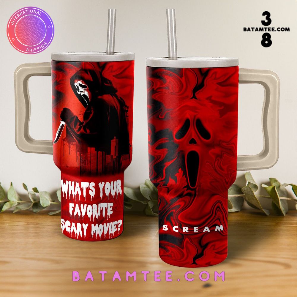 Scream What's Your Favourite Scary Movie Stanley Tumbler 40oz's Overview - Batamtee Shop - Threads & Totes: Your Style Destination