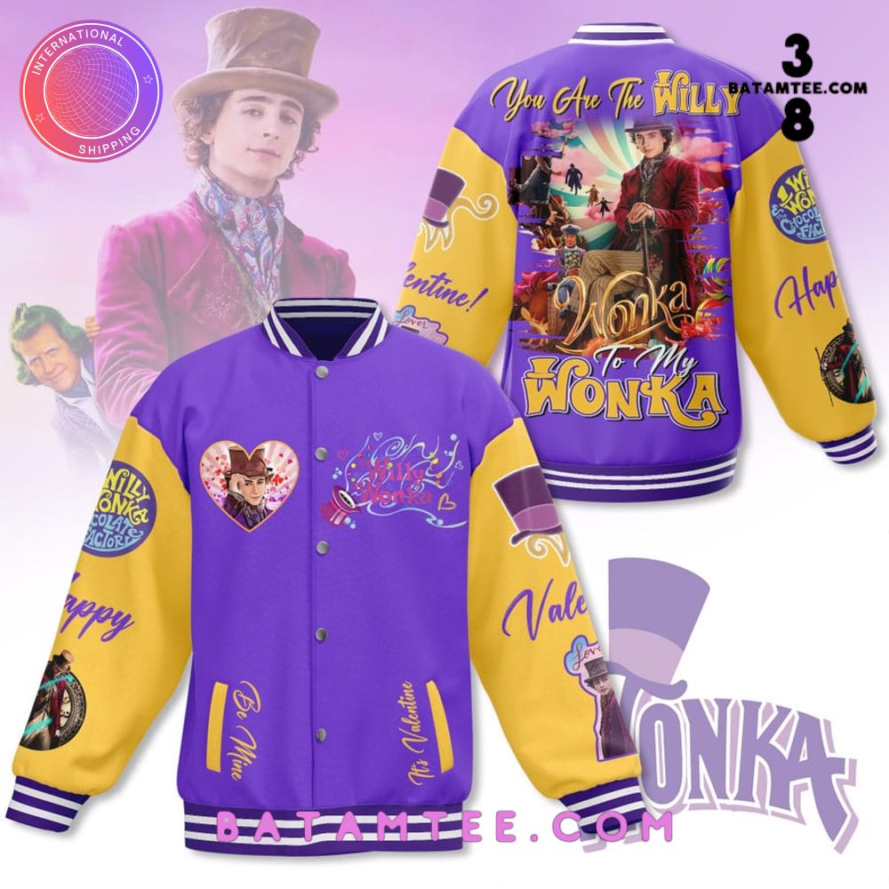 Willy Wonka Chocolate Happy Valentine Baseball Jacket's Overview - Batamtee Shop - Threads & Totes: Your Style Destination