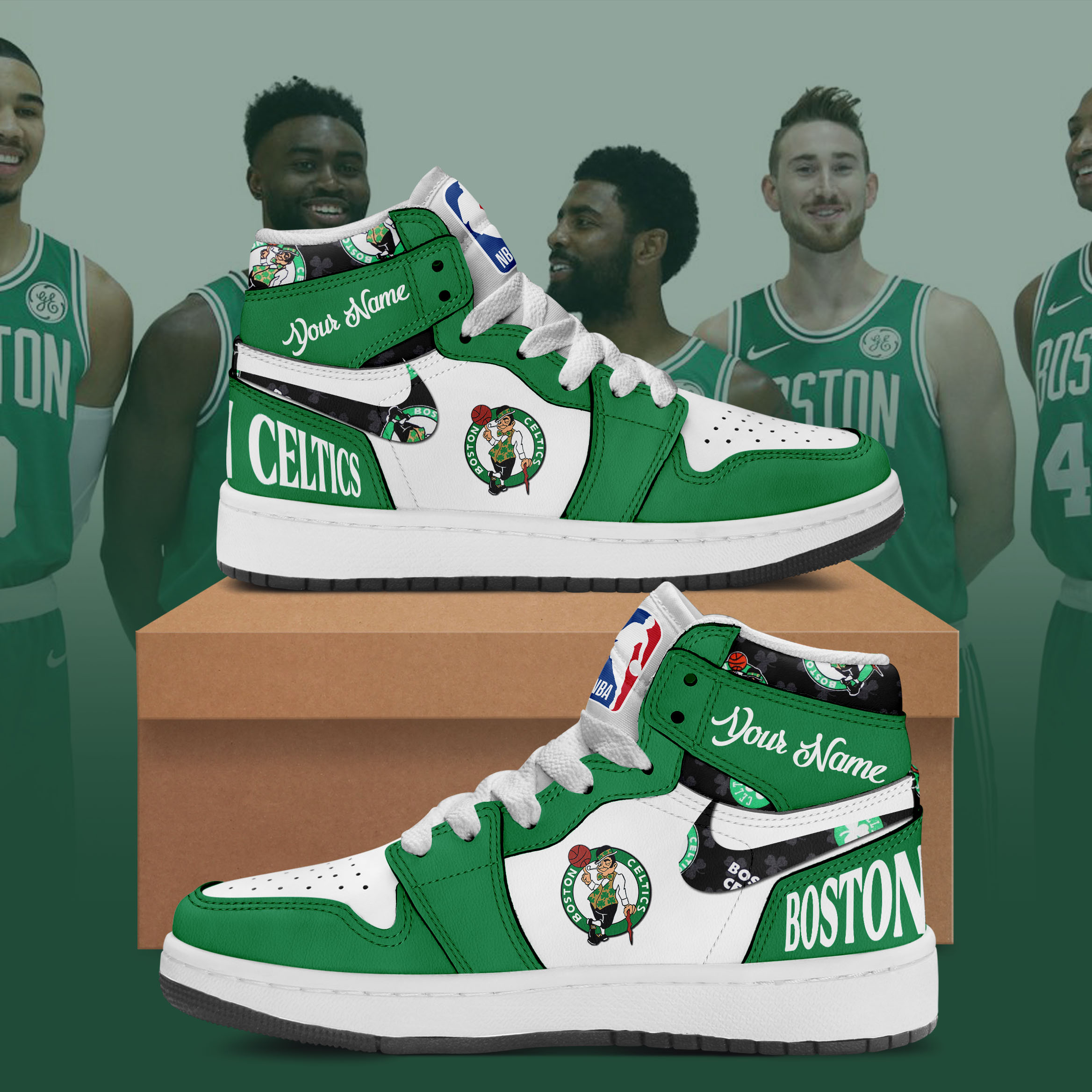 NBA Boston Celtics Air Jordan 1 Sneakers's Overview - Batamtee Shop - Threads & Totes: Your Style Destination