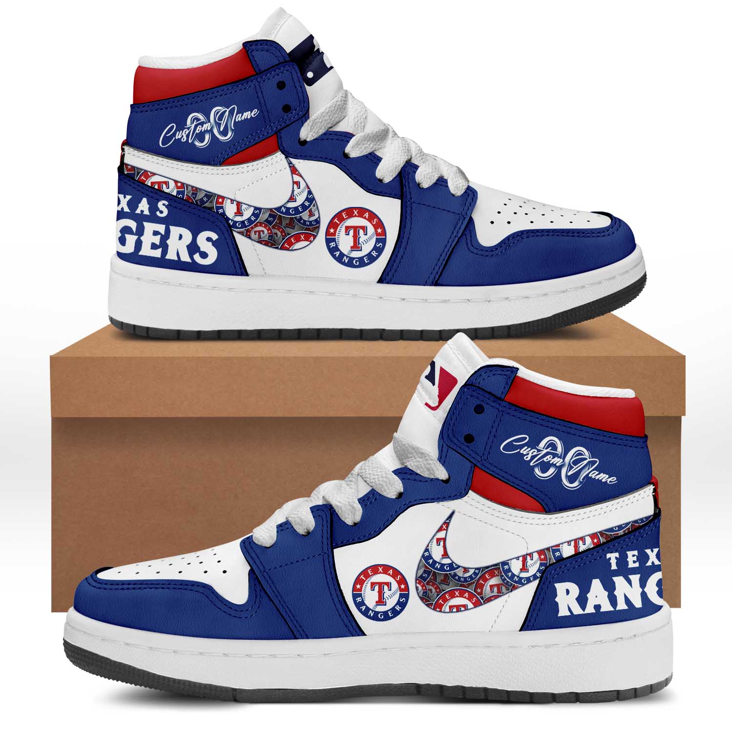 MLB Texas Rangers Personalized Air Jordan 1 Sneaker's Overview - Batamtee Shop - Threads & Totes: Your Style Destination