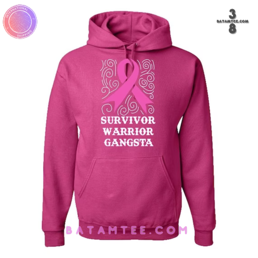 Breast Cancer Pink Ribbon Survivor Warrior Gangsta Hoodie