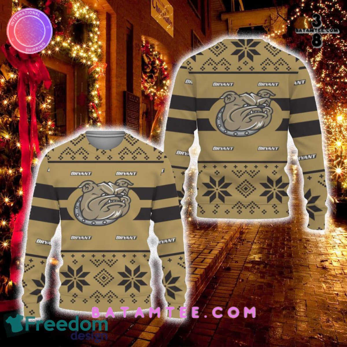 Bryant University Bulldogs NCAA Basketball Ugly Christmas Sweater