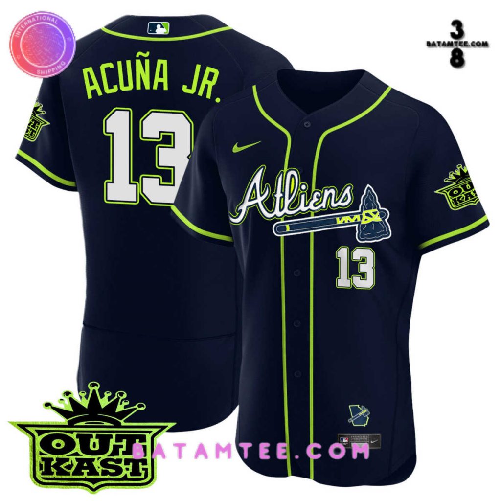 Nike Atlanta Braves Acuna Jr Number 13 MBL Baseball Jersey